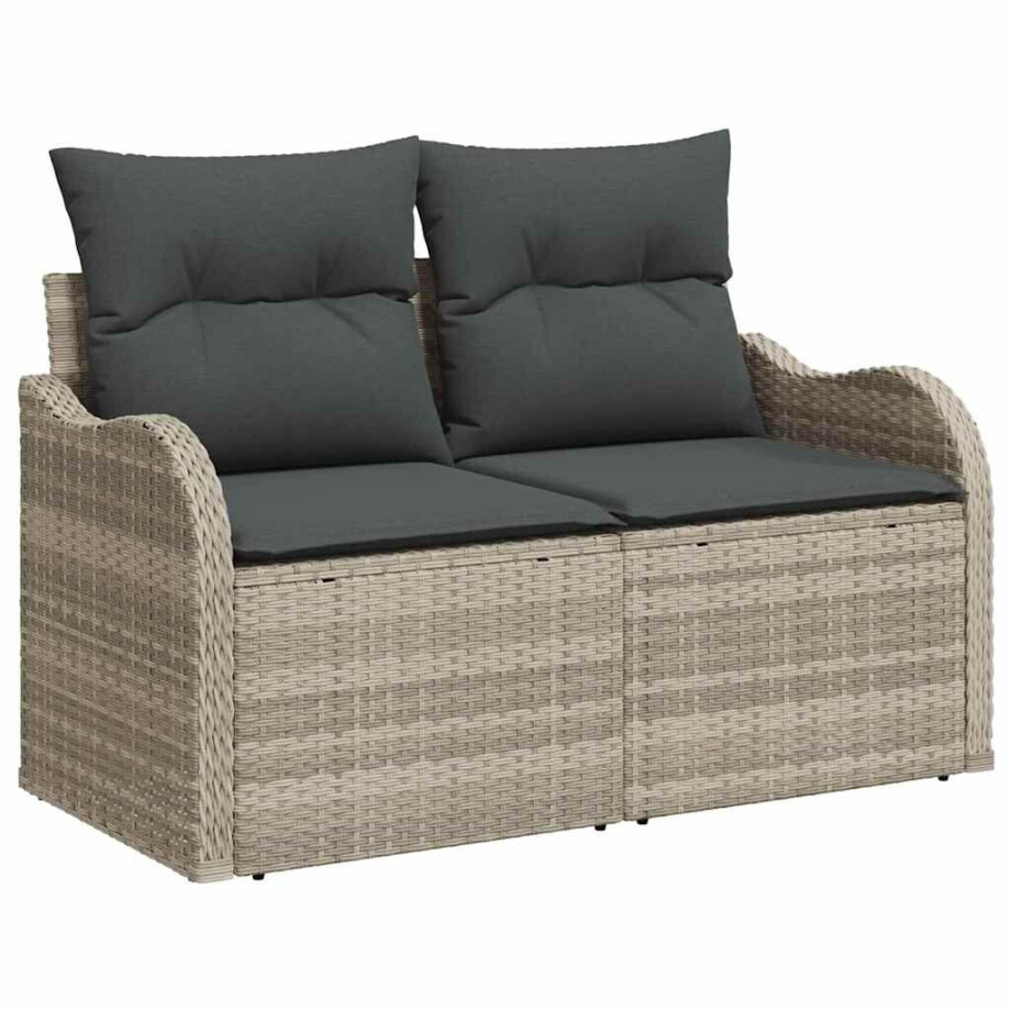 vidaXL Tuin Sofa Set met opslag 11 pcs Lichtgrijs poly rattan afbeelding 1