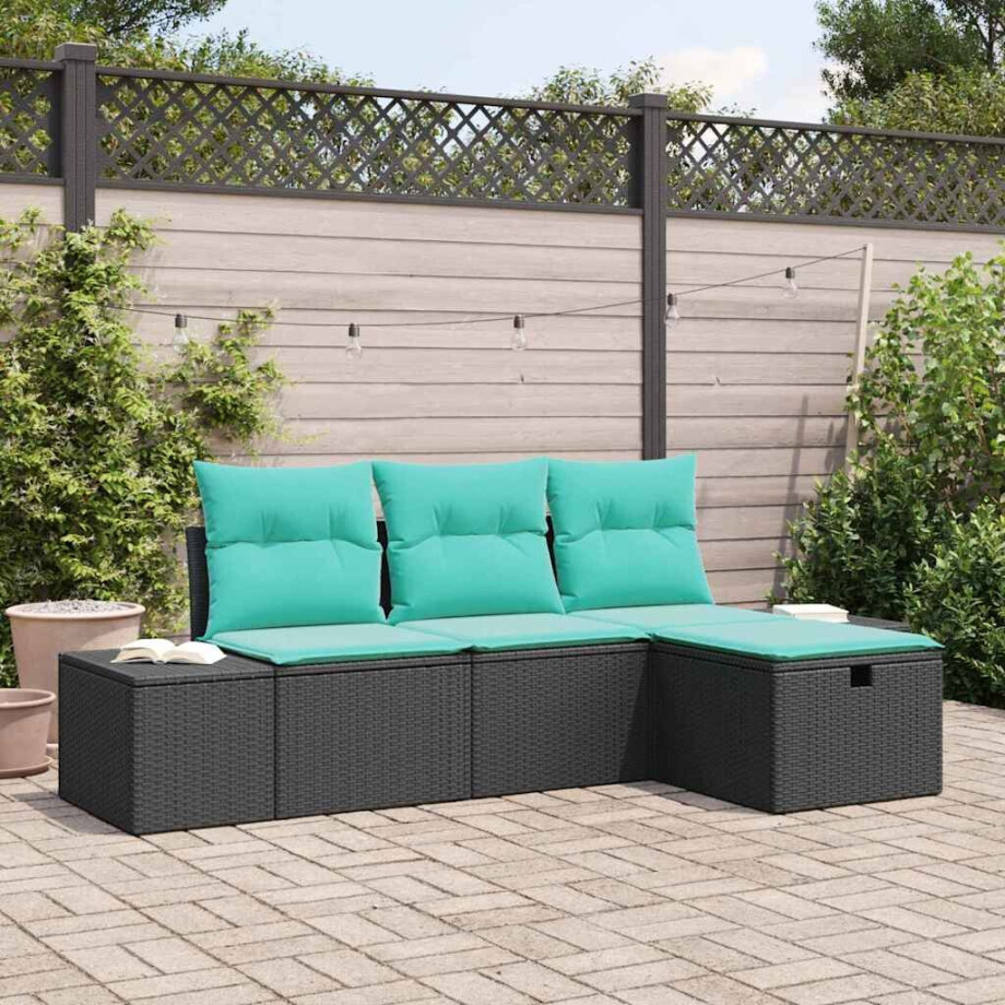 vidaXL Tuin Sofa Set 4 st poly rattan vidaXL Tuin Sofa Set 4 st poly rattan afbeelding 1