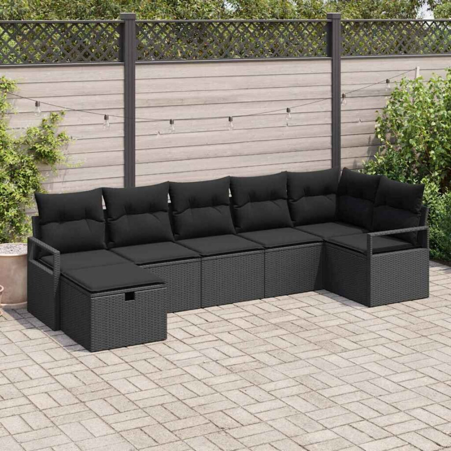 vidaXL Bankstel met kussen 5 pcs poly rattan vidaXL Bankstel met kussen 5 pcs poly rattan afbeelding 1
