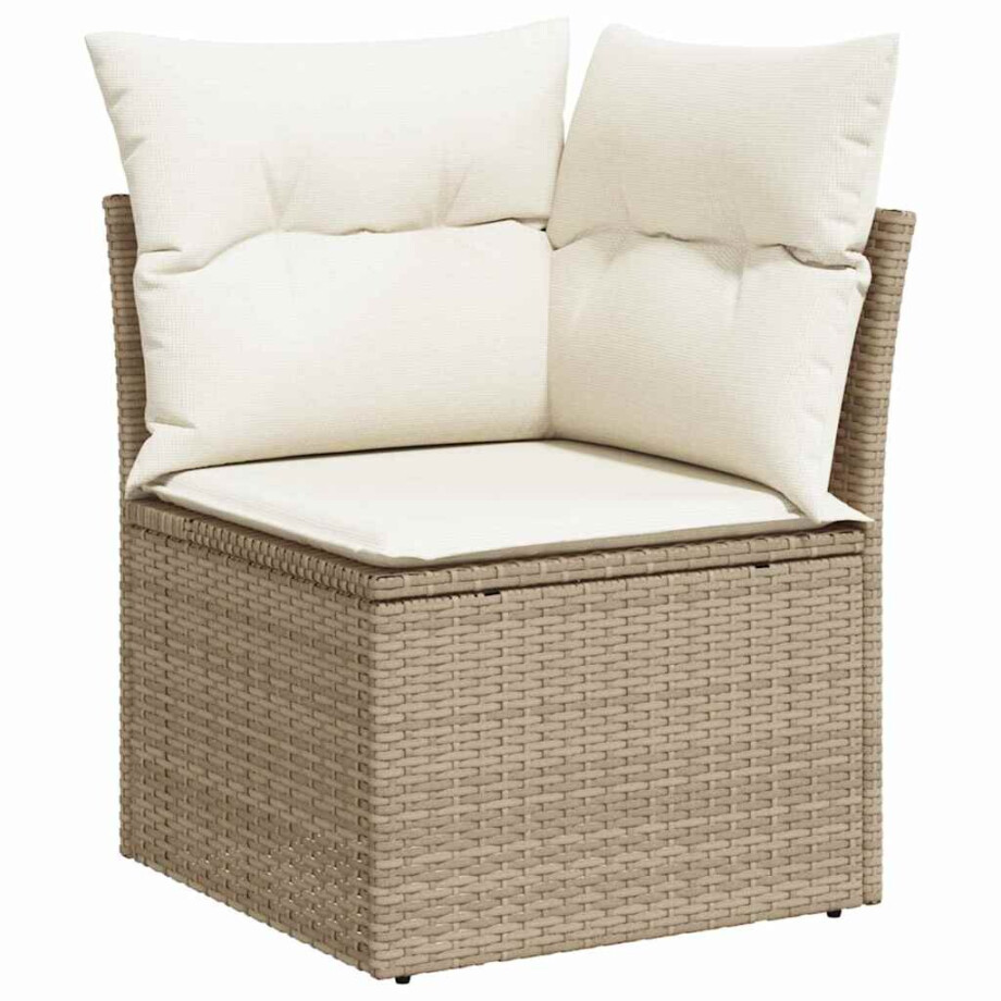 vidaXL 12-delige tuinsofa set met kussens Beige poly rattan acacia afbeelding 1