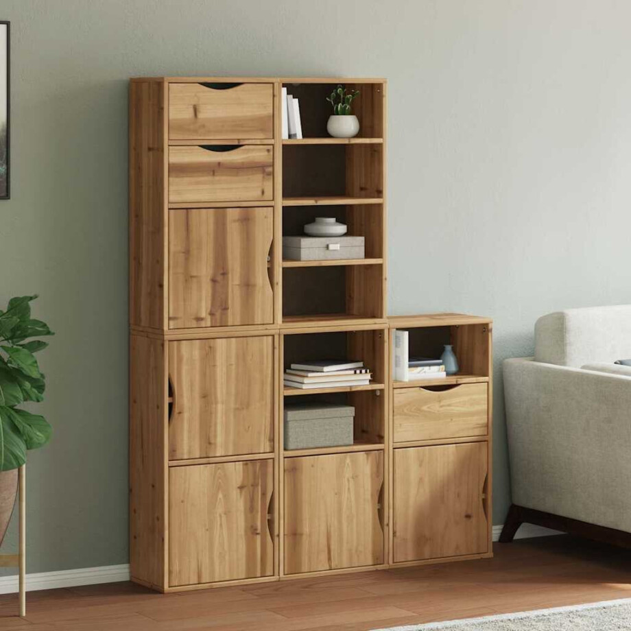 vidaXL Bijzetkasten 5 st "ODDA" 40x24x79 cm massief grenenhout vidaXL Bijzetkasten 5 st "ODDA" 40x24x79 cm massief grenenhout afbeelding 1