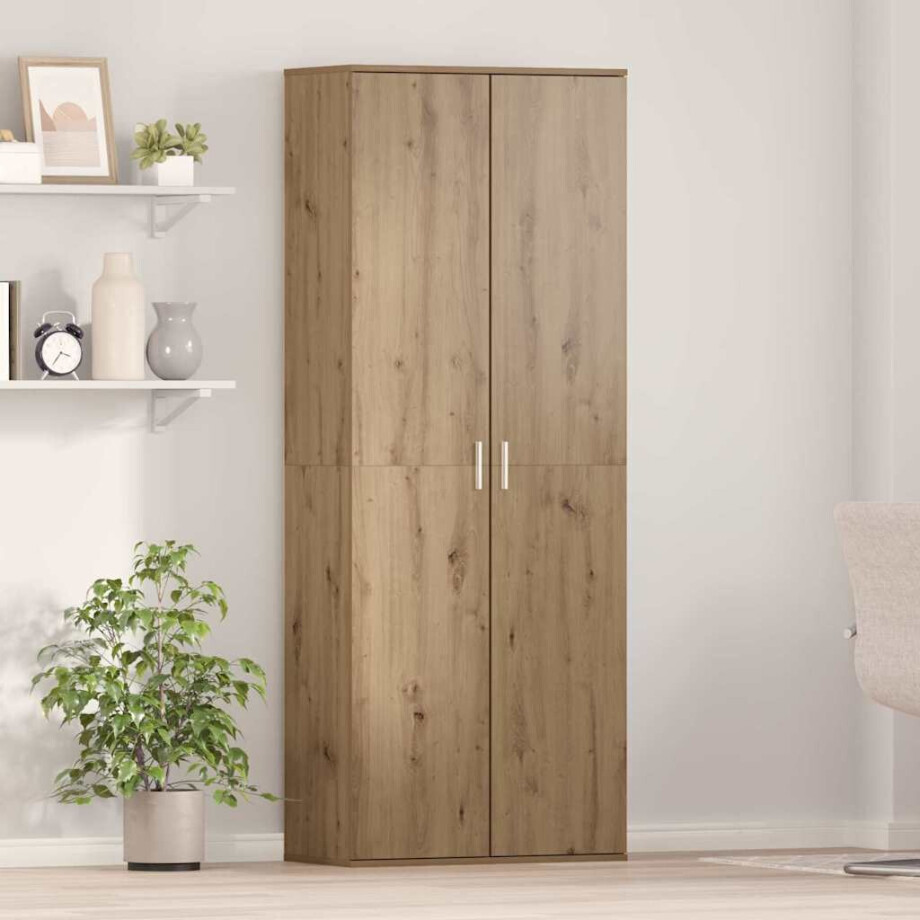 vidaXL Hoge kast Artisan Eiken 70 x 33.5 x 180 cm Bewerkt hout afbeelding 1