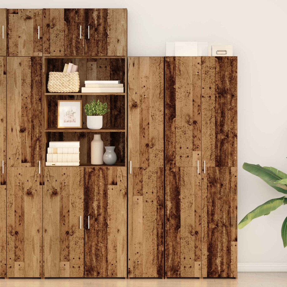 vidaXL Hoge kast 2 pcs Oudhout 30 x 42,5 x 185 cm vidaXL Hoge kast 2 pcs Oudhout 30 x 42,5 x 185 cm afbeelding 1