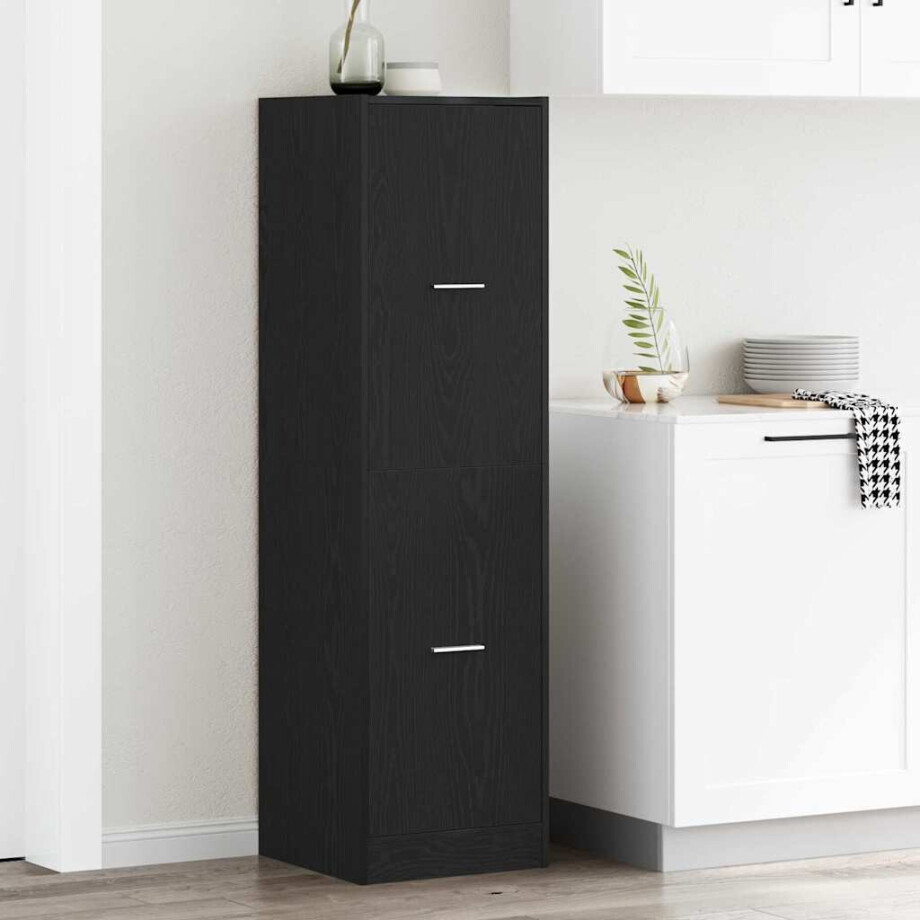 vidaXL Apothekerskast Zwart eiken 40 x 41 x 144.5 cm Bewerkt hout afbeelding 1