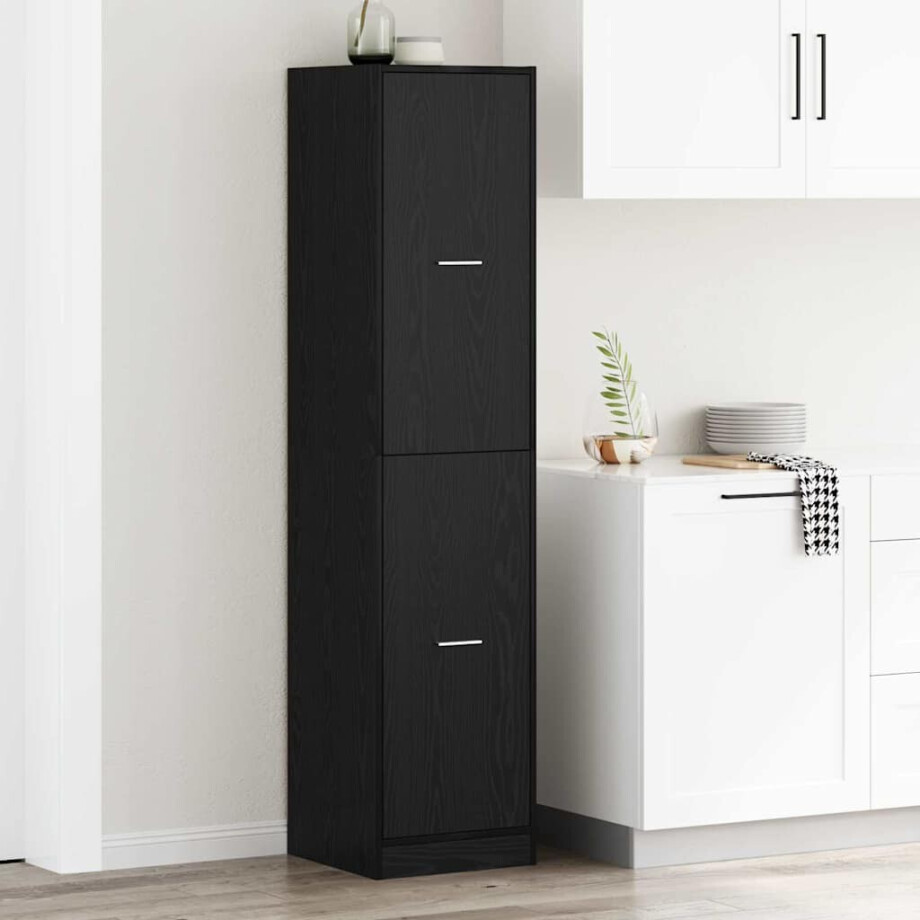 vidaXL Apothekerskast Zwart eiken 40 x 41 x 174.5 cm Bewerkt hout afbeelding 1