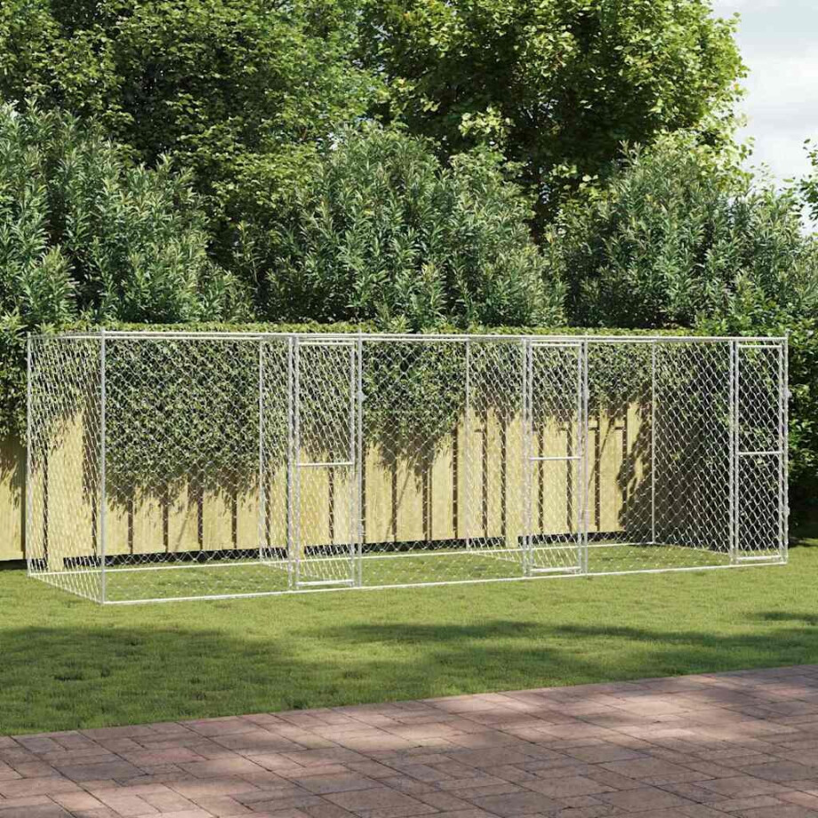 vidaXL Hondenbench Zilver 600 x 200 x 200 cm Gegalvaniseerd staal vidaXL Hondenbench Zilver 600 x 200 x 200 cm Gegalvaniseerd staal afbeelding 1