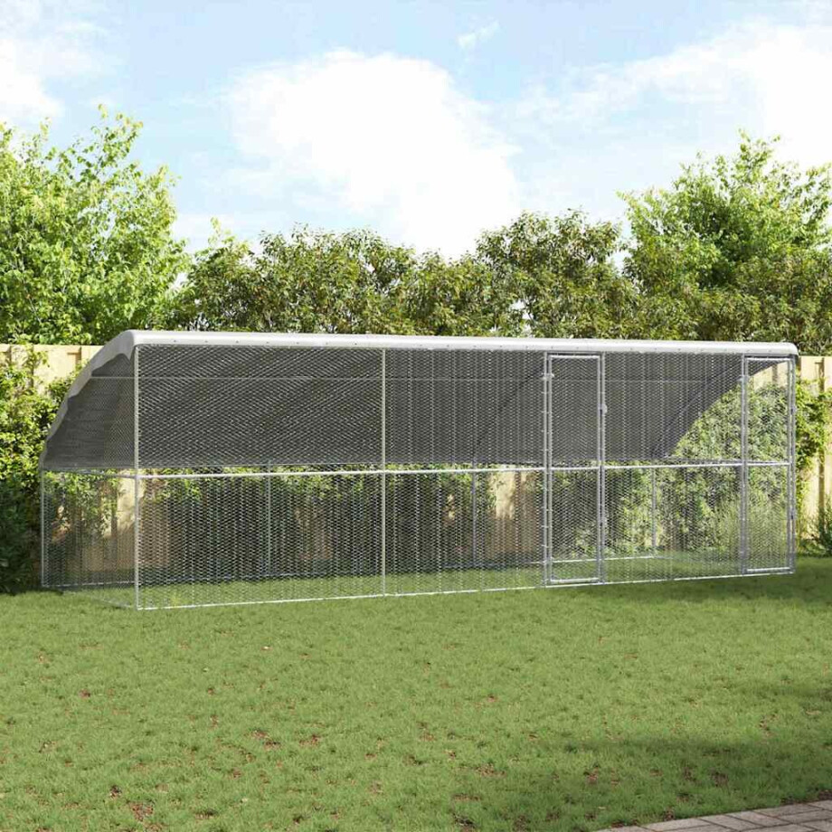 vidaXL Kippenhok 3 pcs Zilver 600 x 200 x 200 cm Gegalvaniseerd staal vidaXL Kippenhok 3 pcs Zilver 600 x 200 x 200 cm Gegalvaniseerd staal afbeelding 1
