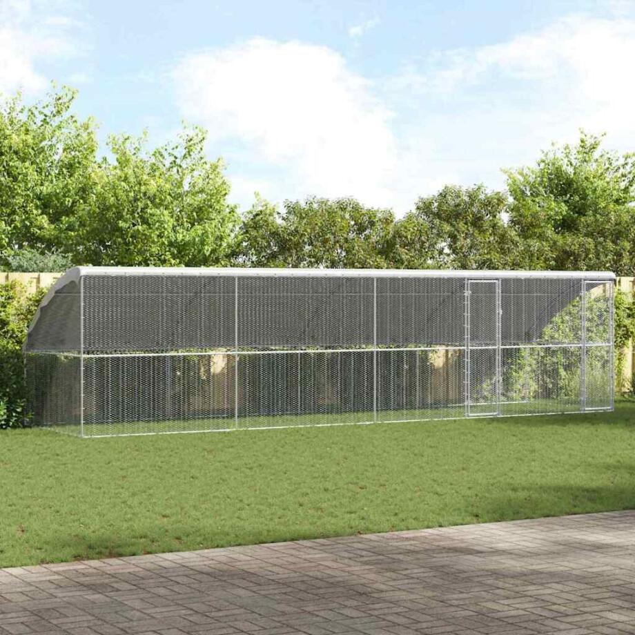 vidaXL Kippenhok 4 pcs Zilver 800 x 200 x 200 cm Gegalvaniseerd staal vidaXL Kippenhok 4 pcs Zilver 800 x 200 x 200 cm Gegalvaniseerd staal afbeelding 1