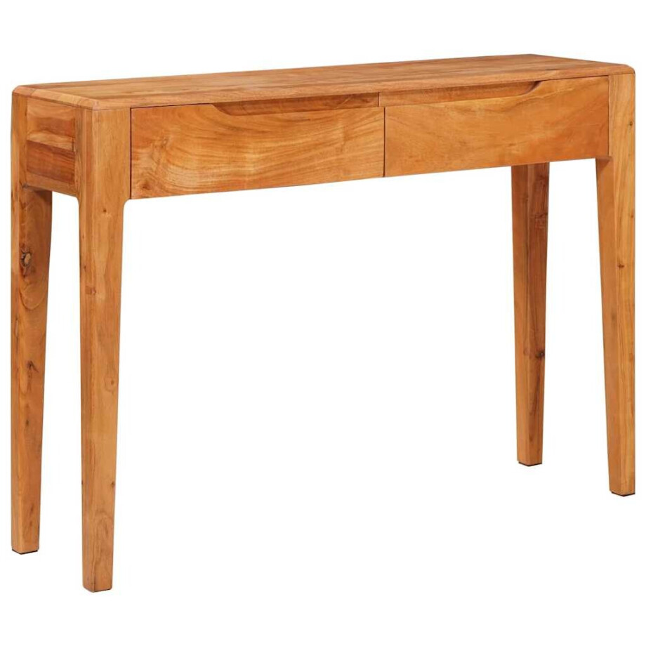 vidaXL Wandtafel met lade Bruin 110 x 30 x 80 cm Massief Acaciahout afbeelding 1