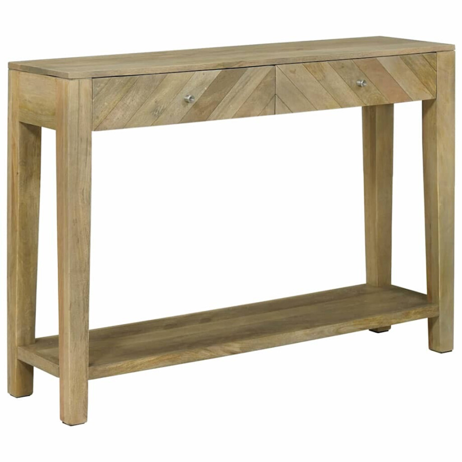 vidaXL Wandtafel Natuurlijk grijs 110 x 30 x 80 cm Massief Mango Hout afbeelding 1