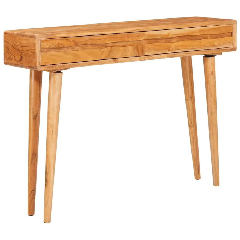 vidaXL Wandtafel met lade Bruin 110 x 30 x 80 cm Massief Acaciahout afbeelding 1