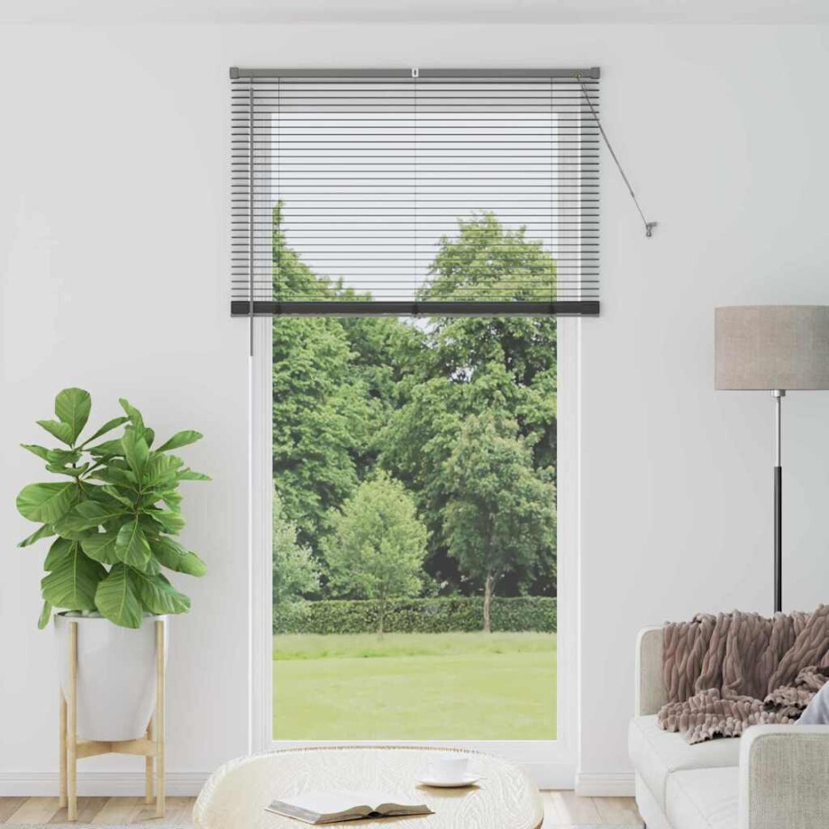 vidaXL Venetiaanse Jaloezieën Donkergrijs 220 x 115 cm Aluminium vidaXL Venetiaanse Jaloezieën Donkergrijs 220 x 115 cm Aluminium afbeelding 1