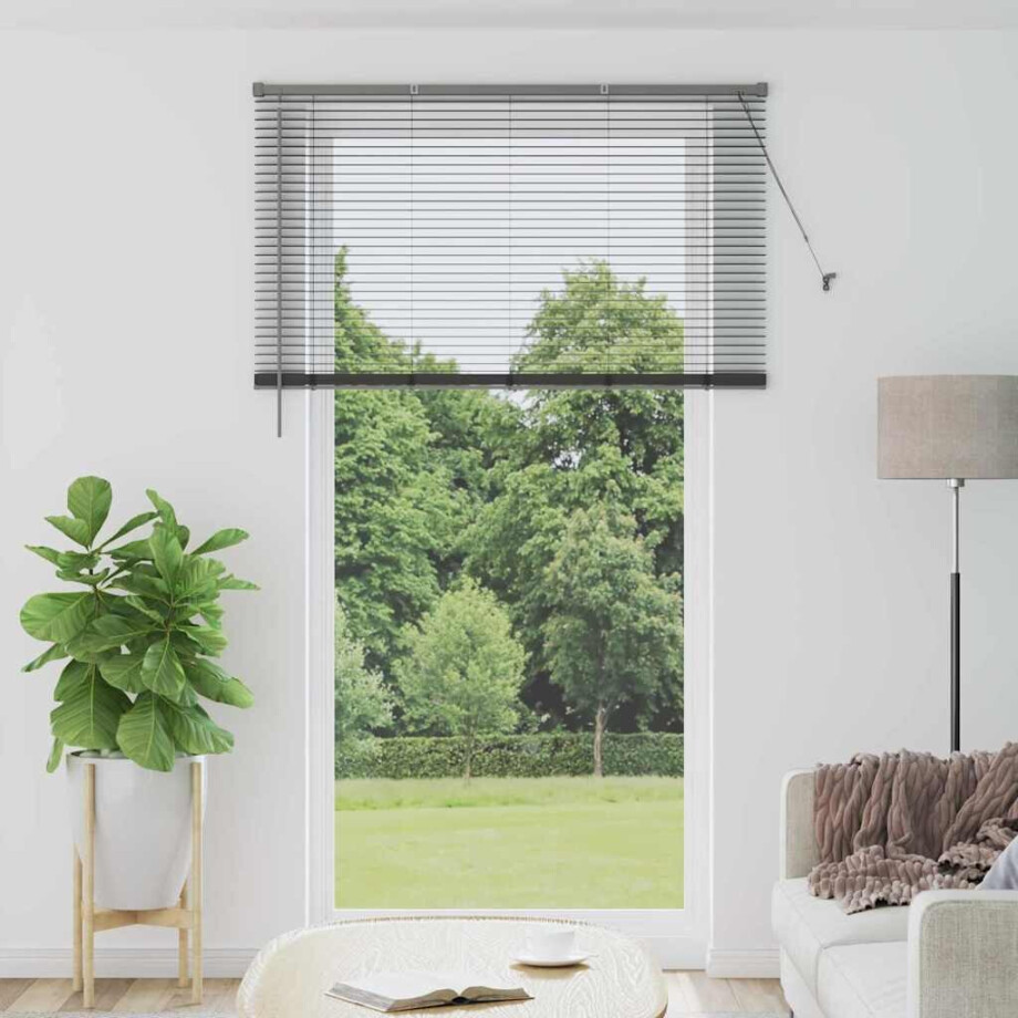 vidaXL Venetiaanse Jaloezieën Donkergrijs 220 x 130 cm Aluminium vidaXL Venetiaanse Jaloezieën Donkergrijs 220 x 130 cm Aluminium afbeelding 1
