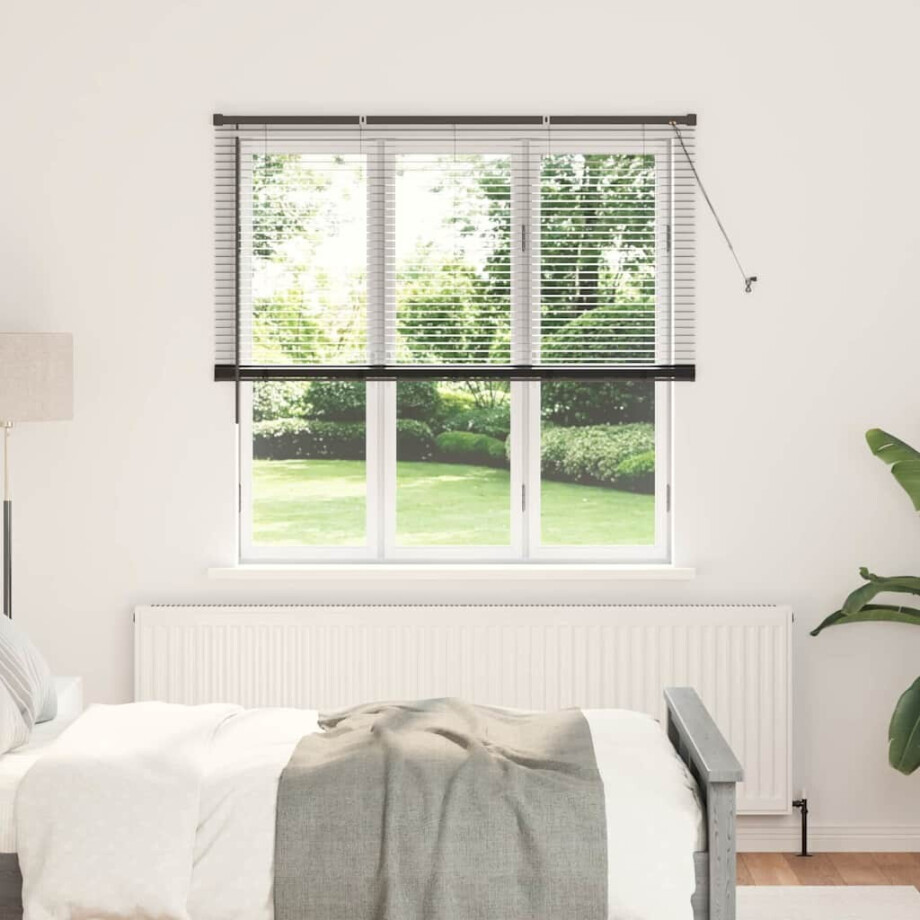 vidaXL Venetiaanse Jaloezieën Zwart 175 x 140 cm Aluminium afbeelding 1