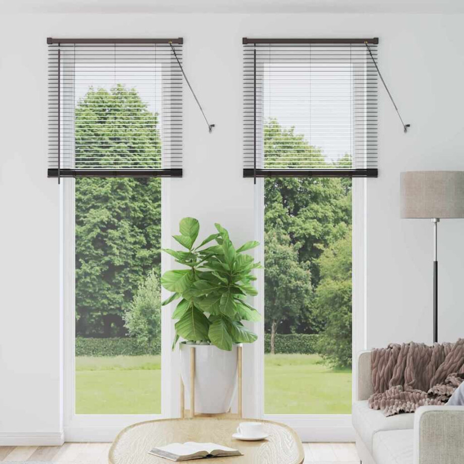 vidaXL Venetiaanse Jaloezieën Zwart 220 x 75 cm Aluminium afbeelding 1