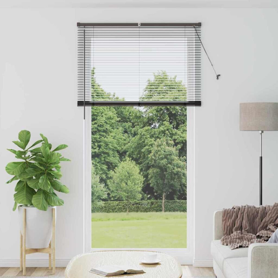 vidaXL Venetiaanse Jaloezieën Zwart 220 x 110 cm Aluminium vidaXL Venetiaanse Jaloezieën Zwart 220 x 110 cm Aluminium afbeelding 1