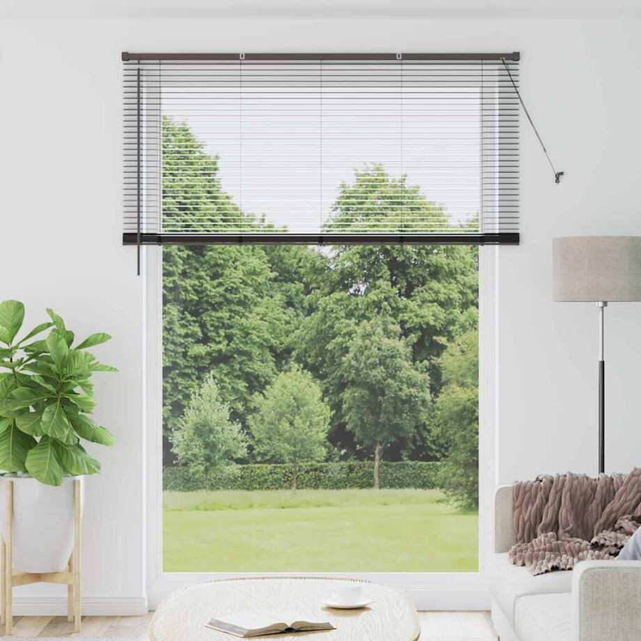 vidaXL Venetiaanse Jaloezieën Zwart 220 x 155 cm Aluminium afbeelding 1