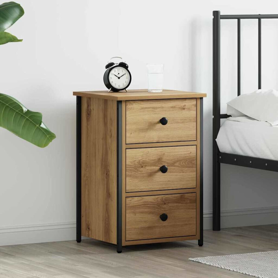 vidaXL Nachtkastje Bruin 40 x 36 x 60 cm Massief Gerecycled Hout afbeelding 1