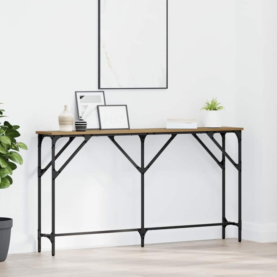 vidaXL Wandtafel artisanaal eikenkleurig 140 x 23 x 75 cm afbeelding 1