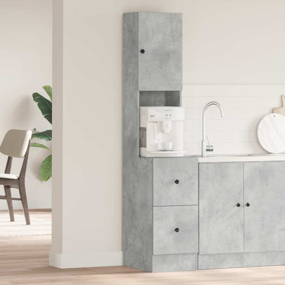 vidaXL Keukenkast met lade Grijs 35 x 50 x 180 cm Bewerkt hout afbeelding 1