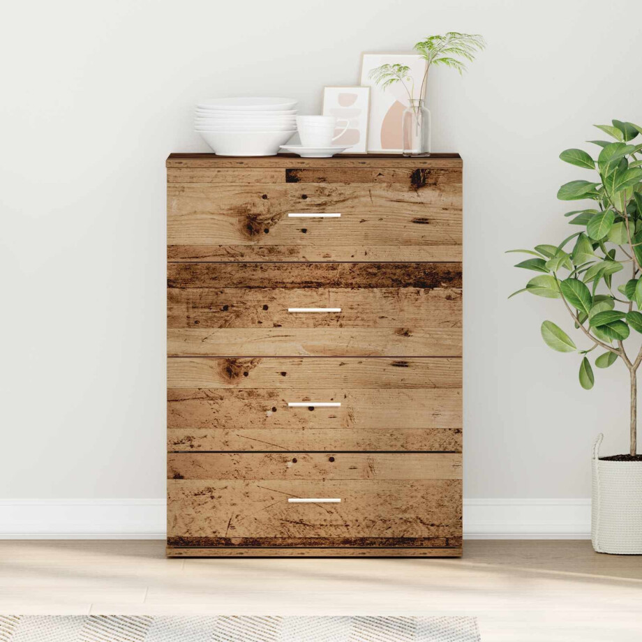 vidaXL Dressoir met lade Oudhout 60 x 39 x 80 cm Bewerkt hout vidaXL Dressoir met lade Oudhout 60 x 39 x 80 cm Bewerkt hout afbeelding 1
