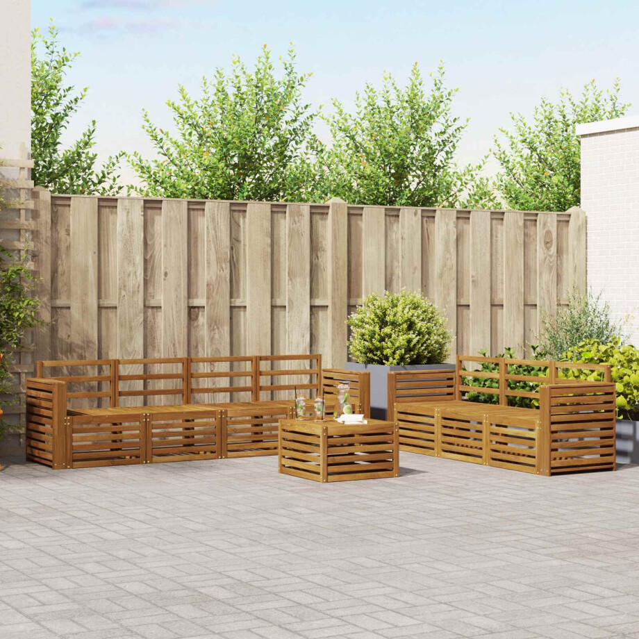 vidaXL Sofa-Sets 8 pcs Naturel Massief Acaciahout afbeelding 1