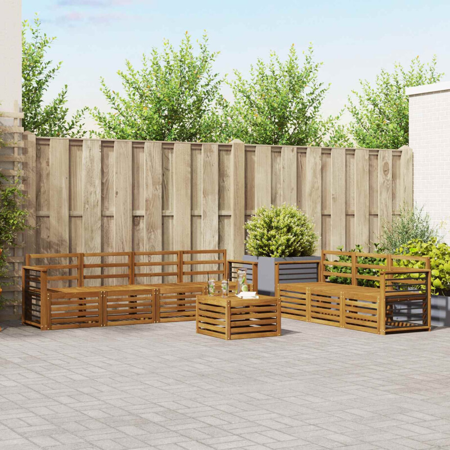 vidaXL Sofa-Sets 8 pcs Naturel Massief Acaciahout afbeelding 1