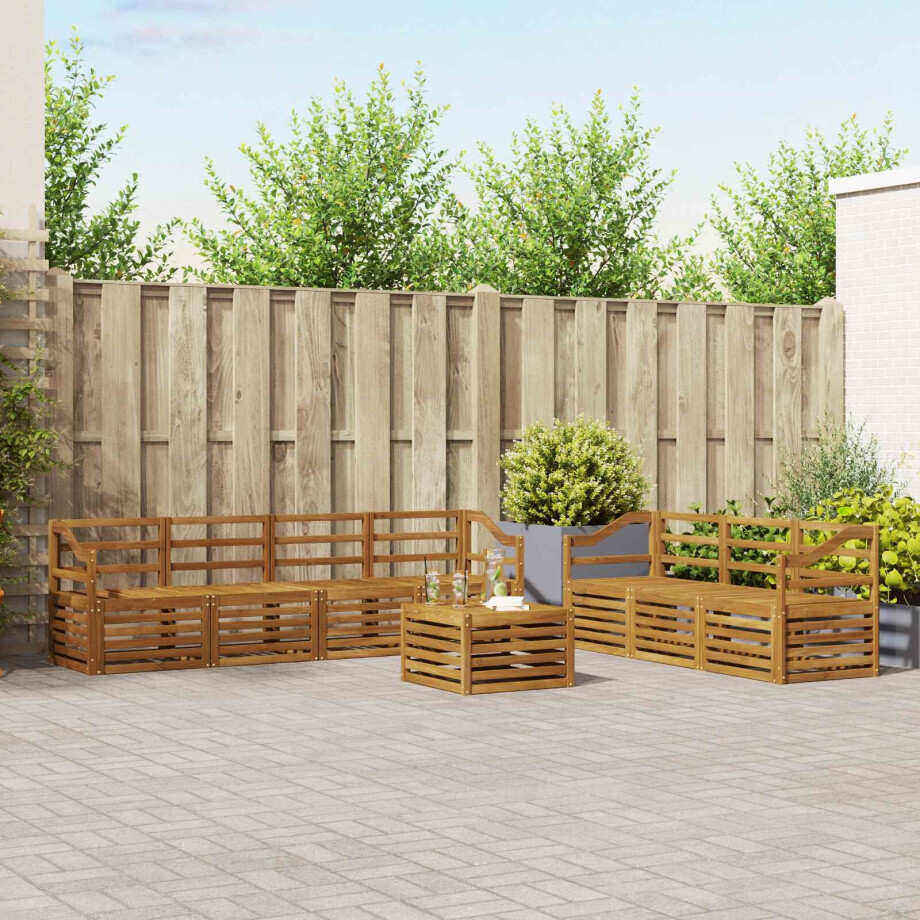 vidaXL Sofa-Sets 8 pcs Naturel Massief Acaciahout afbeelding 1