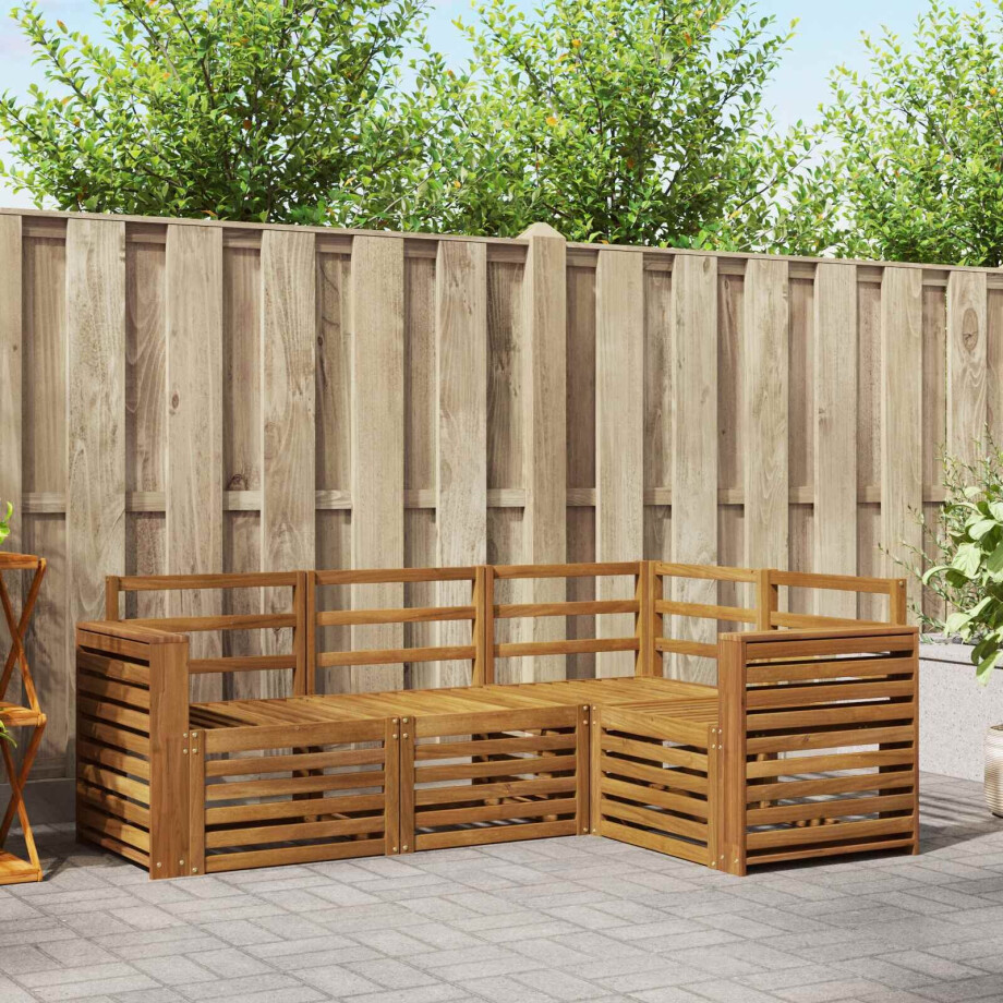 vidaXL Sofa-Sets 4 pcs Naturel Massief Acaciahout vidaXL Sofa-Sets 4 pcs Naturel Massief Acaciahout afbeelding 1