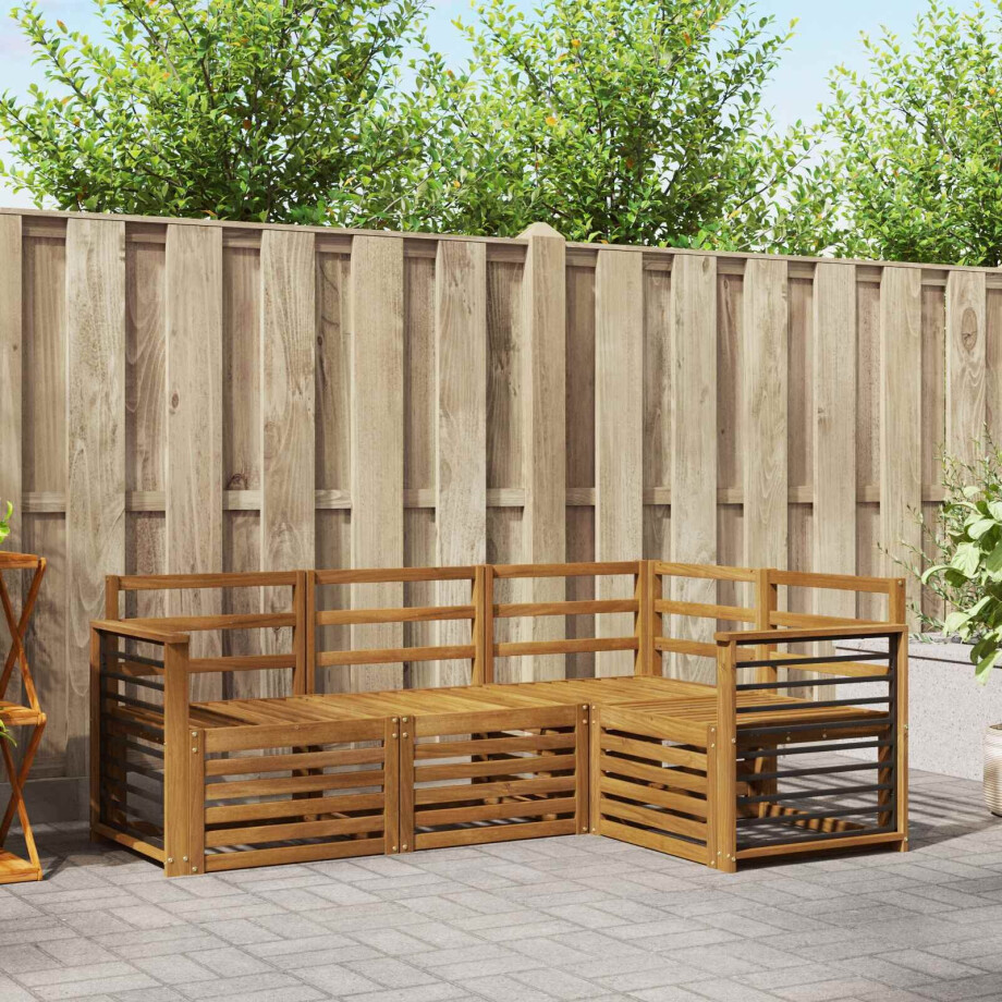 vidaXL Sofa-Sets 4 pcs Naturel Massief Acaciahout vidaXL Sofa-Sets 4 pcs Naturel Massief Acaciahout afbeelding 1