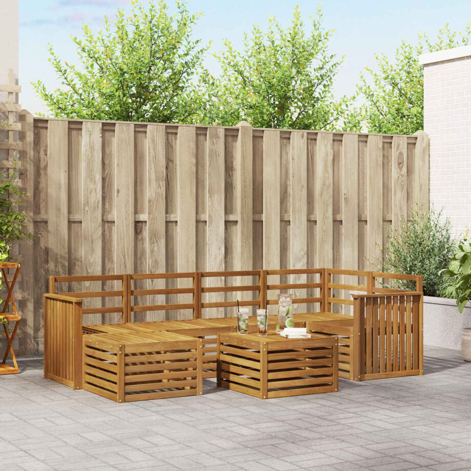 vidaXL Sofa-Sets Naturel Massief Acaciahout afbeelding 1