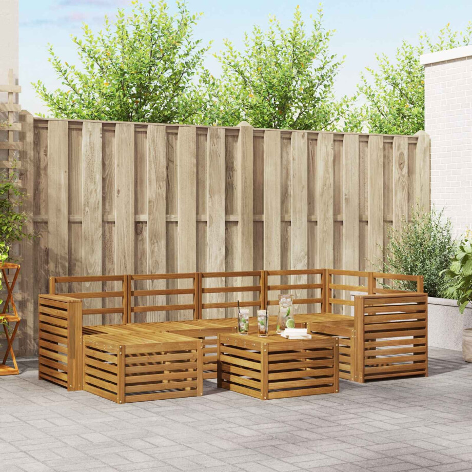 vidaXL Sofa-Sets Naturel Massief Acaciahout afbeelding 1