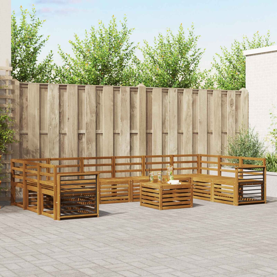 vidaXL Sofa-Sets 11 pcs Naturel Massief Acaciahout vidaXL Sofa-Sets 11 pcs Naturel Massief Acaciahout afbeelding 1
