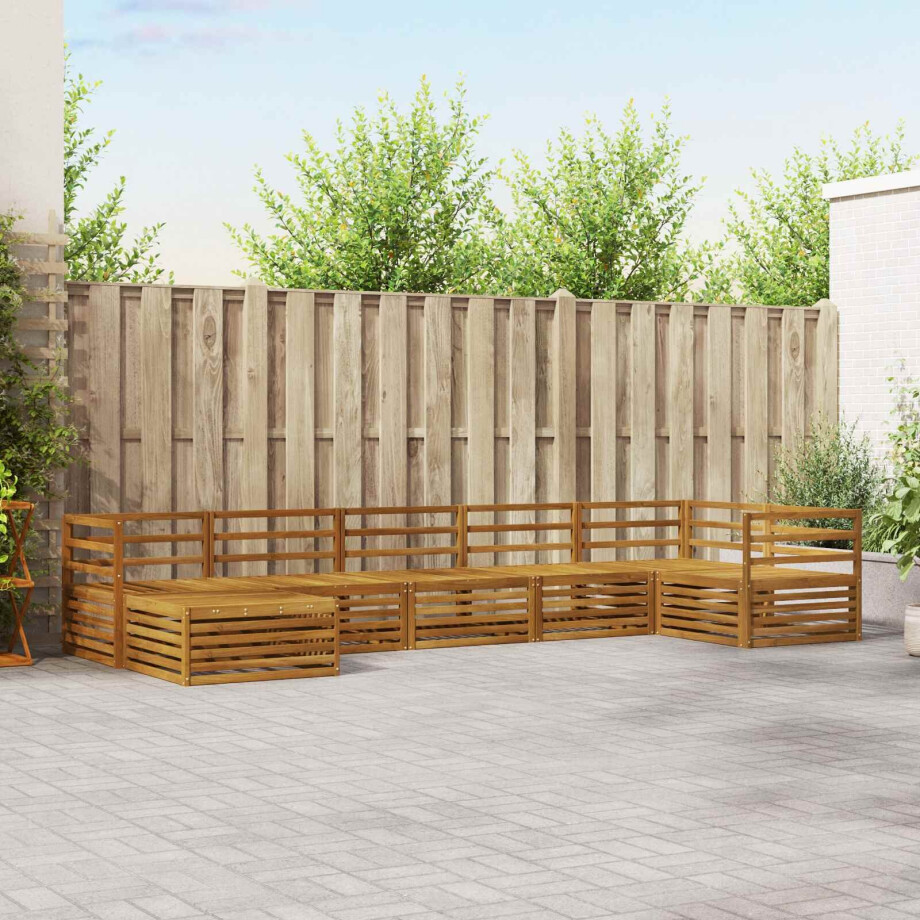 vidaXL Sofa-Sets 7 pcs Naturel Massief Acaciahout afbeelding 1