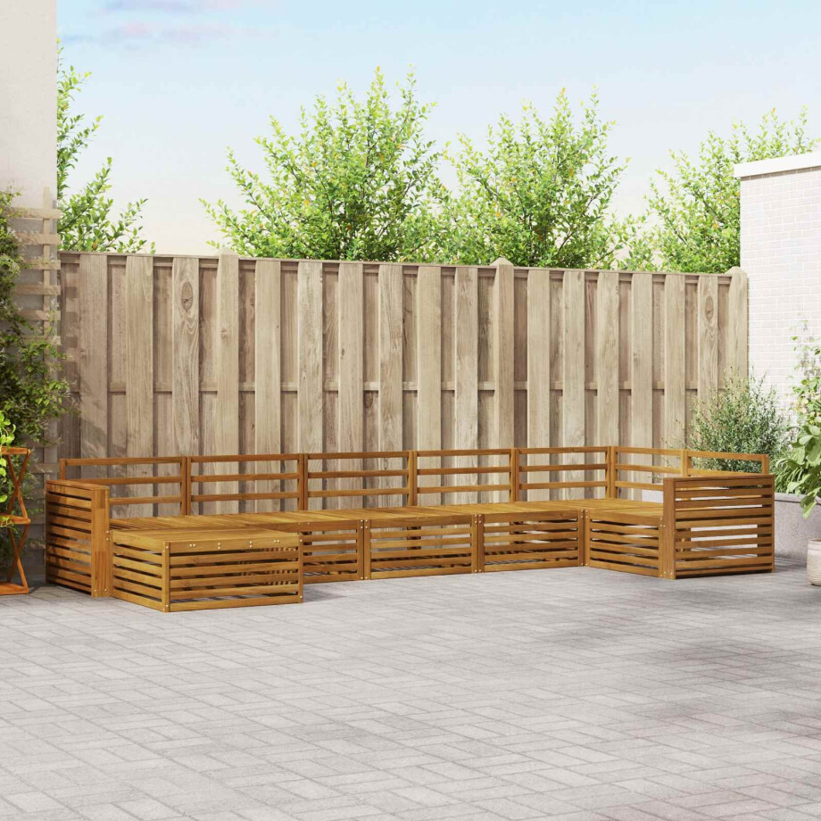 vidaXL Sofa-Sets 7 pcs Naturel Massief Acaciahout afbeelding 1