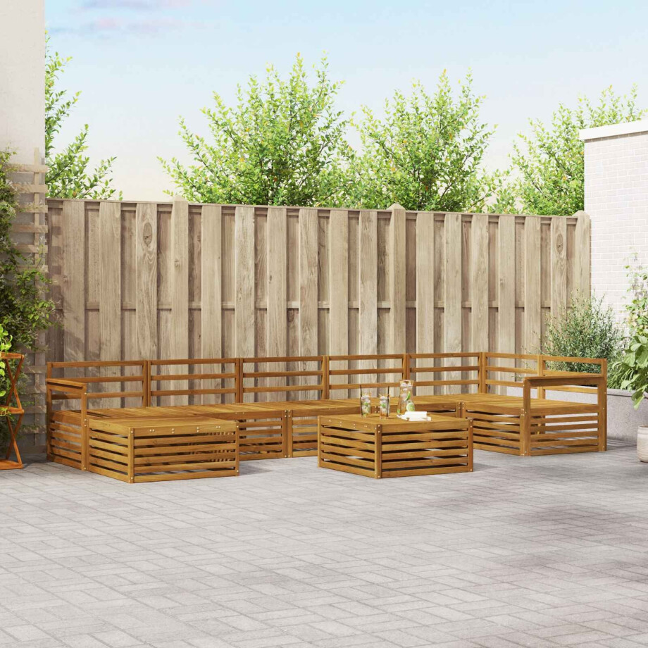 vidaXL Sofa-Sets 8 pcs Naturel Massief Acaciahout afbeelding 1