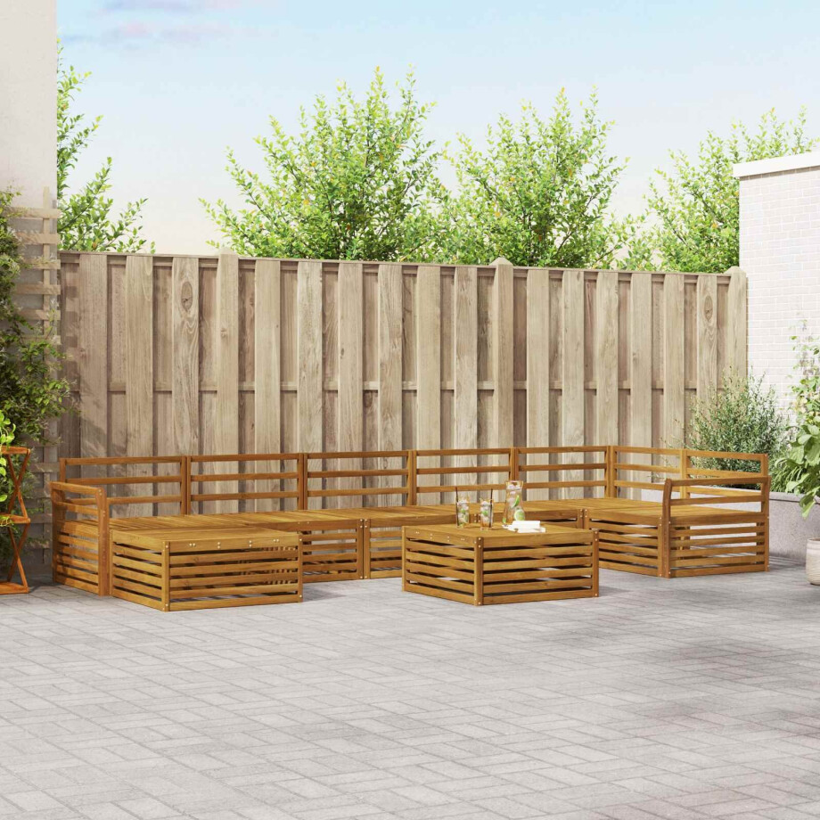 vidaXL Sofa-Sets 8 pcs Naturel Massief Acaciahout afbeelding 1