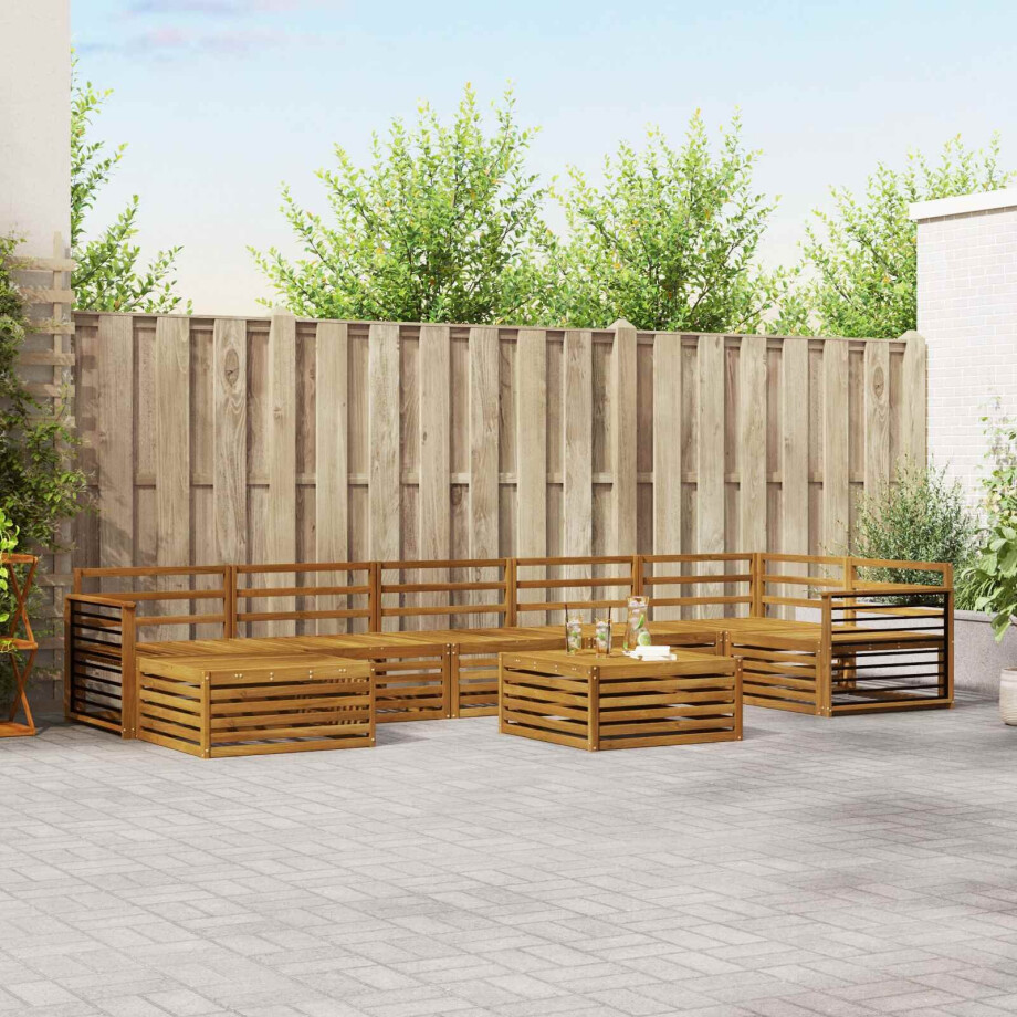 vidaXL Sofa-Sets 8 pcs Naturel Massief Acaciahout afbeelding 1