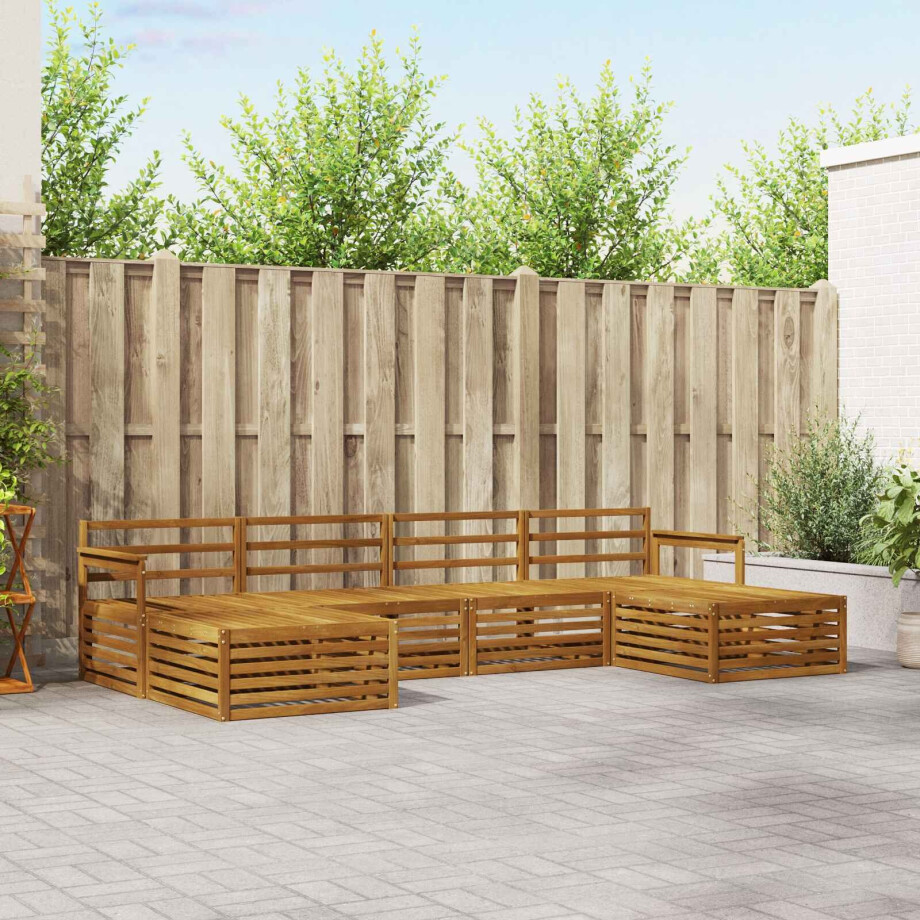 vidaXL Sofa-Sets 6 pcs Naturel Massief Acaciahout afbeelding 1
