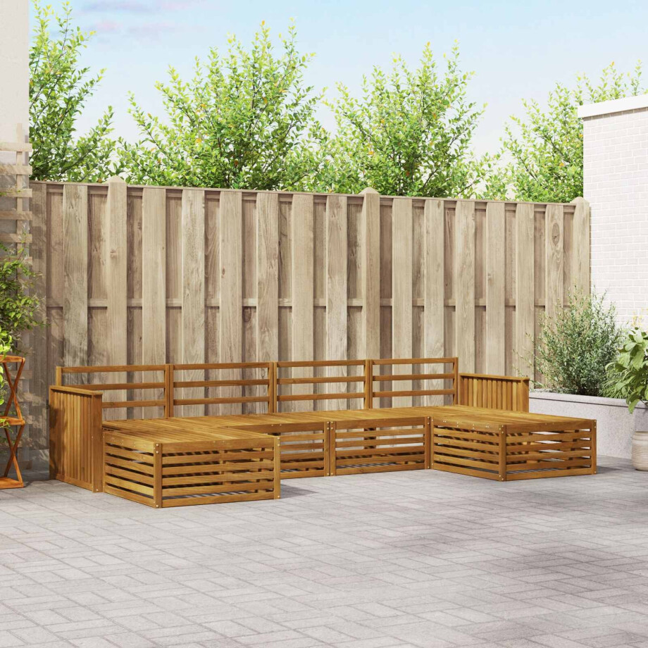 vidaXL Sofa-Sets 6 pcs Naturel Massief Acaciahout afbeelding 1