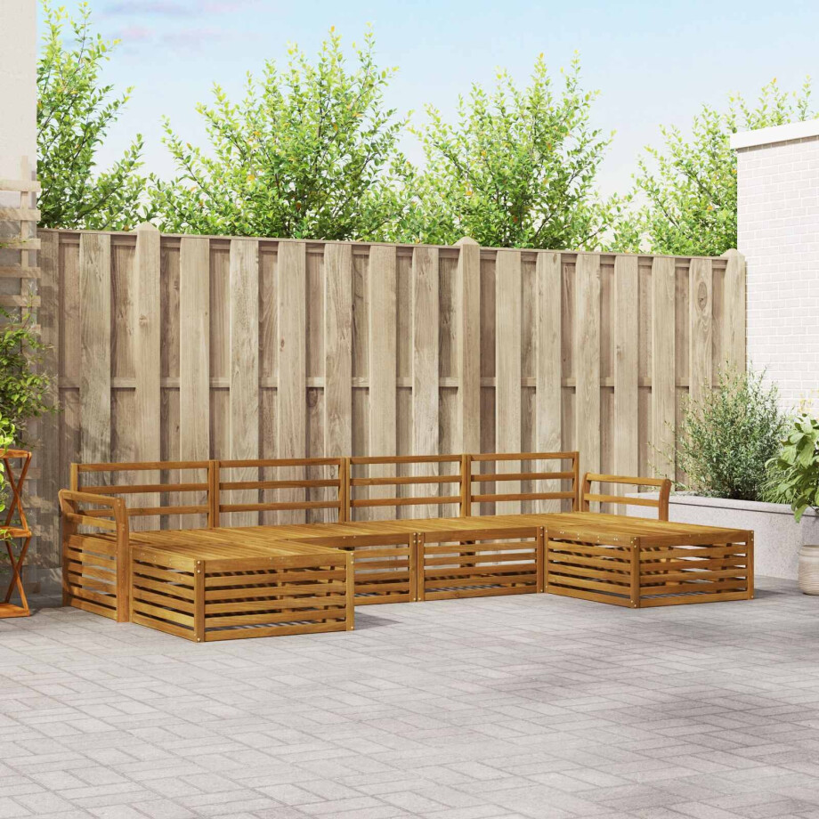 vidaXL Sofa-Sets 6 pcs Naturel Massief Acaciahout afbeelding 1