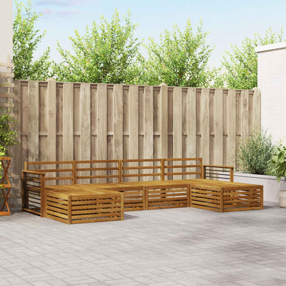 vidaXL Sofa-Sets 6 pcs Naturel Massief Acaciahout afbeelding 1