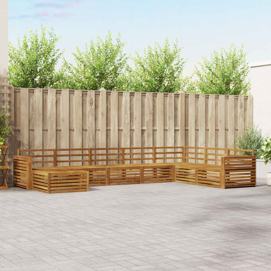 vidaXL Sofa-Sets 8 pcs Naturel Massief Acaciahout afbeelding 1