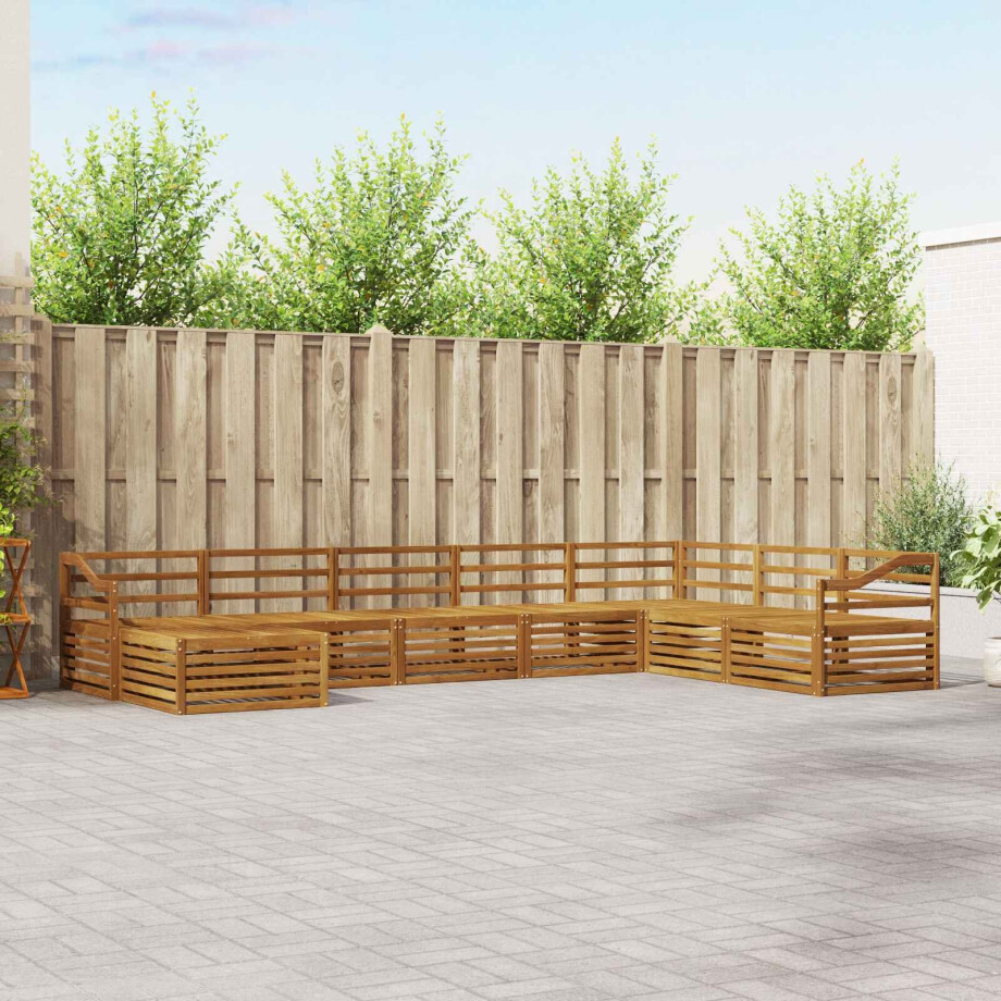 vidaXL Sofa-Sets 8 pcs Naturel Massief Acaciahout afbeelding 1