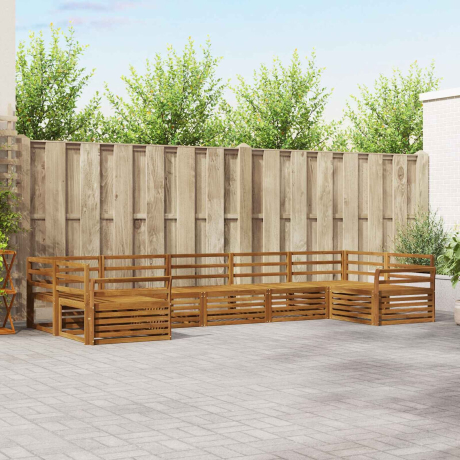 vidaXL Sofa-Sets 7 pcs Naturel Massief Acaciahout afbeelding 1
