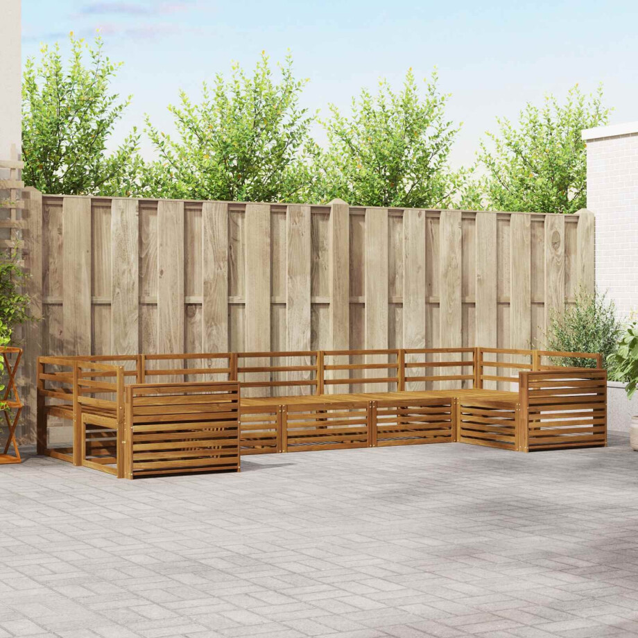 vidaXL Sofa-Sets 7 pcs Naturel Massief Acaciahout afbeelding 1