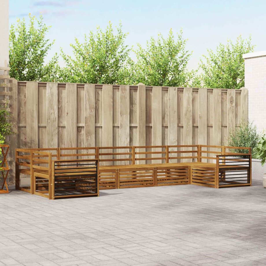 vidaXL Sofa-Sets 7 pcs Naturel Massief Acaciahout afbeelding 1