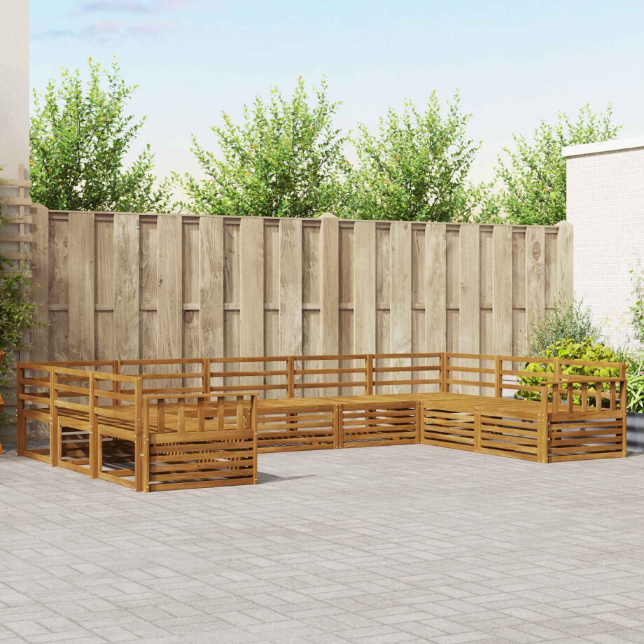 vidaXL Sofa-Sets 9 pcs Naturel Massief Acaciahout afbeelding 1