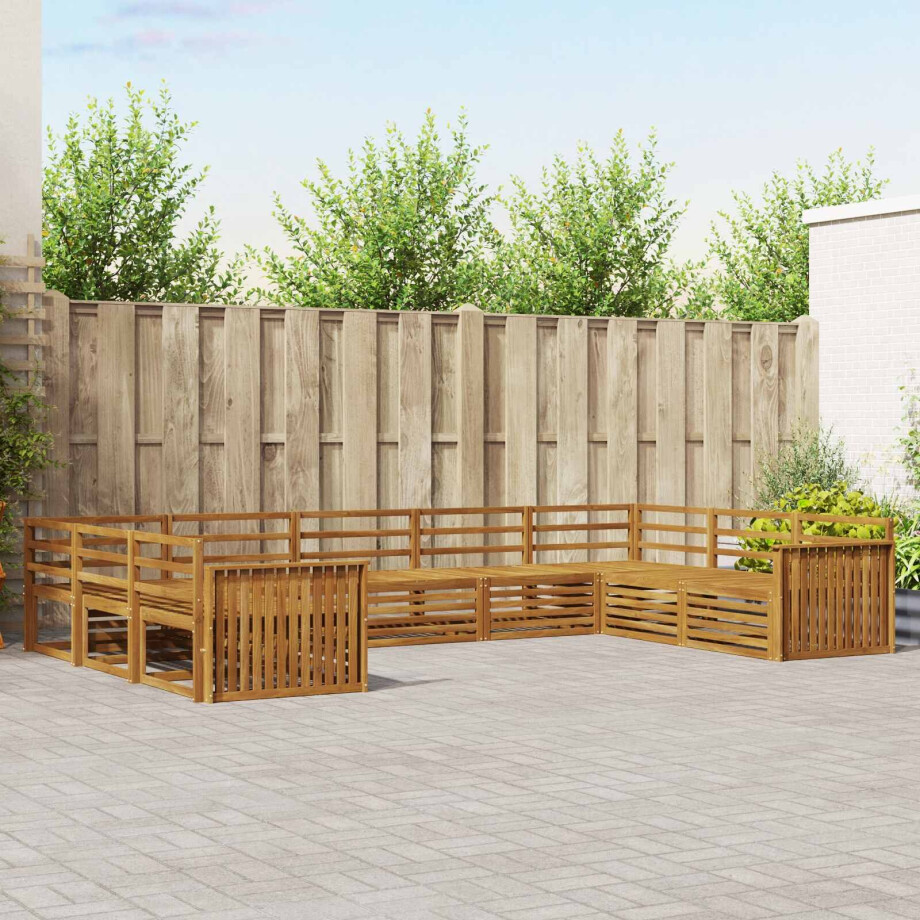 vidaXL Sofa-Sets 9 pcs Naturel Massief Acaciahout afbeelding 1