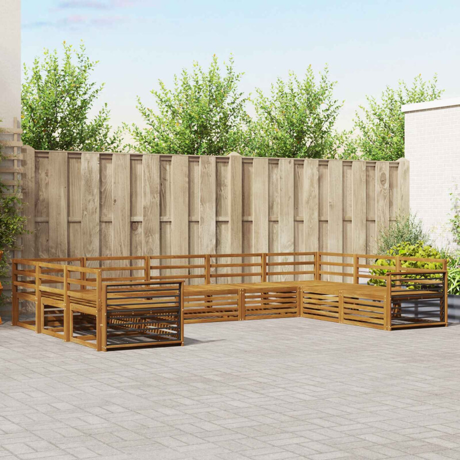 vidaXL Sofa-Sets 9 pcs Naturel Massief Acaciahout afbeelding 1